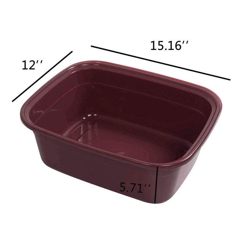 Ggbin 14 Quart Plastic Dish Pan, (Wine Red, 4 Packs) - Image 2